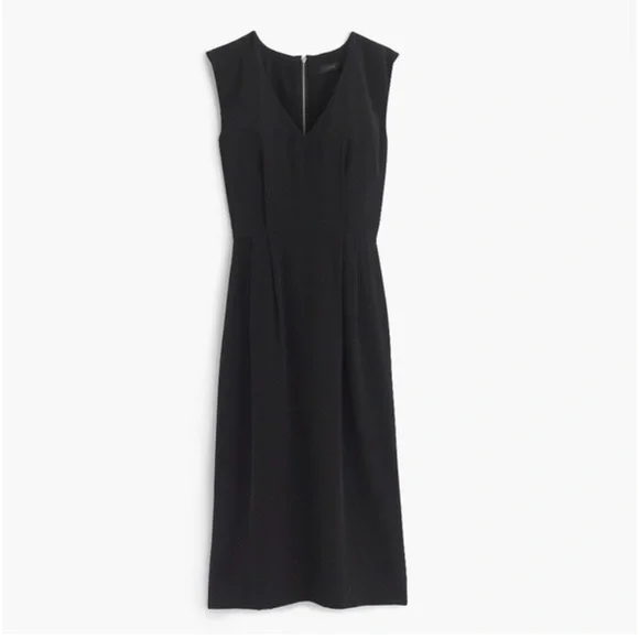 J. Crew 100% Silk V-Neck Sleeveless Sheath Dress - Picture 1 of 9